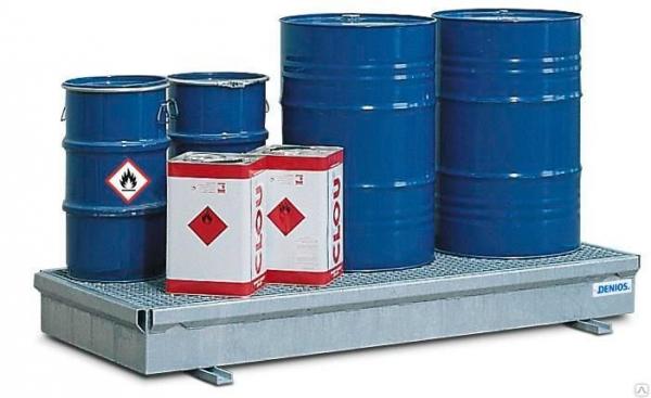 Сточный поддон 320 л из оцинкованной стали под 3 х 205 л бочки